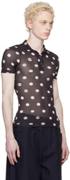 Raf Simons Black Polka Dot Polo