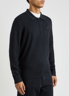 Belstaff Drift Half-zip Cotton-blend Jumper Navy