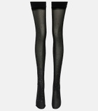 Oseree - Embellished over-the-knee socks
