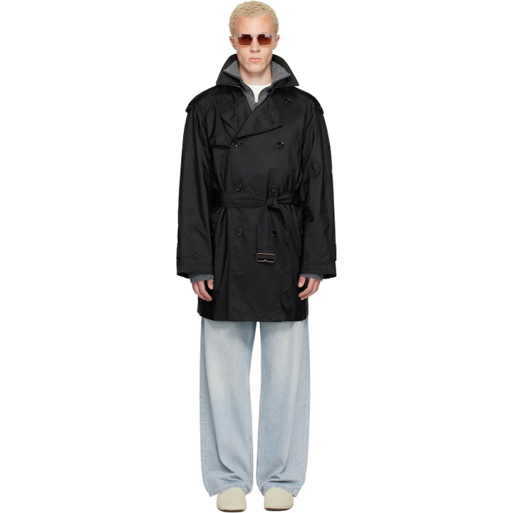 Photo: Burberry Black Mid-length Nylon Leadenham Trench Coat