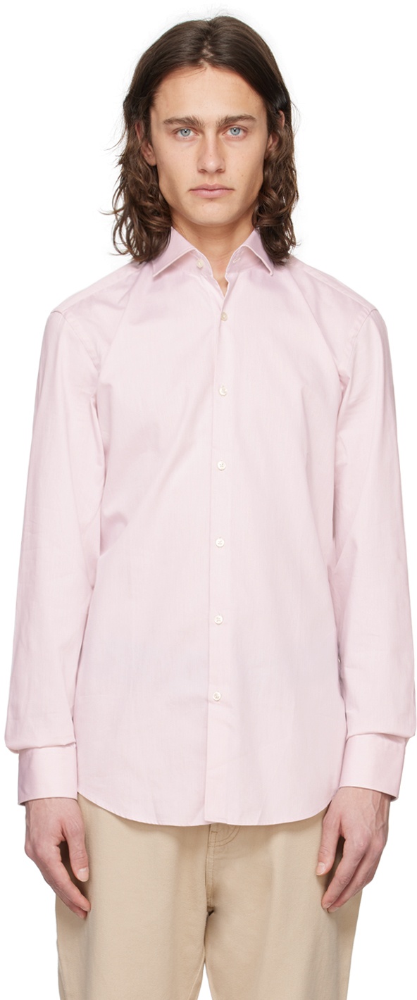 Photo: Hugo Pink Spread Collar Shirt