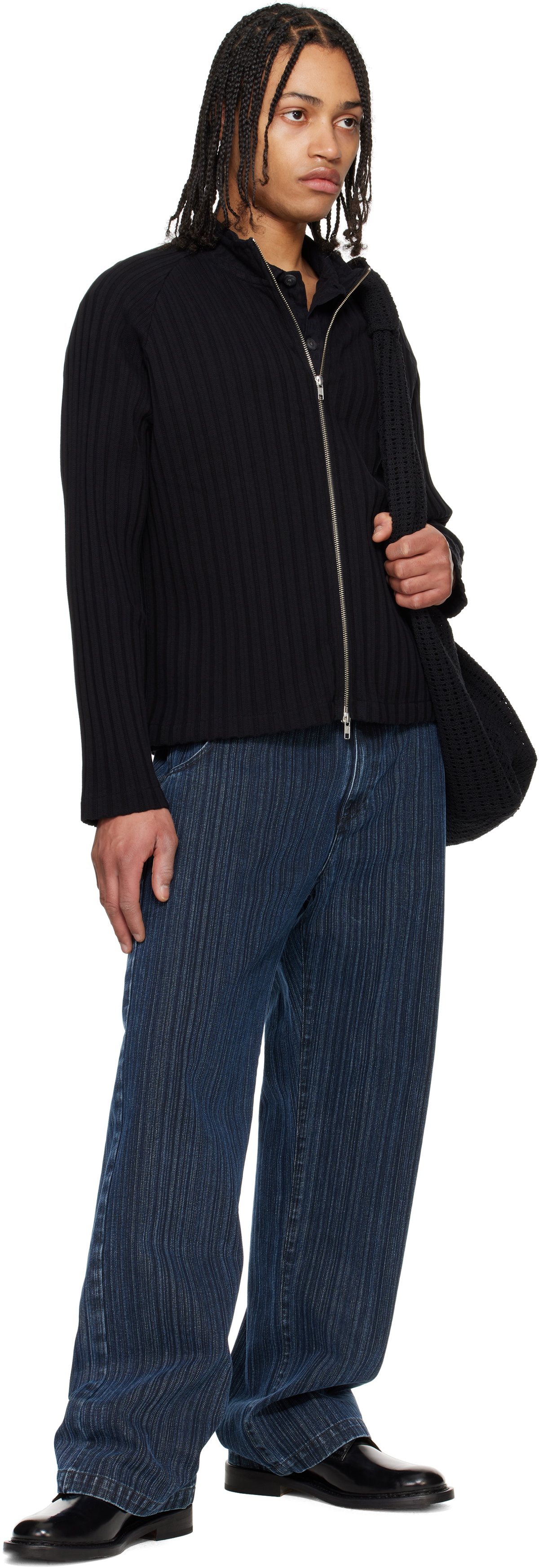 mfpen Black Leisure Zip Up Sweater mfpen