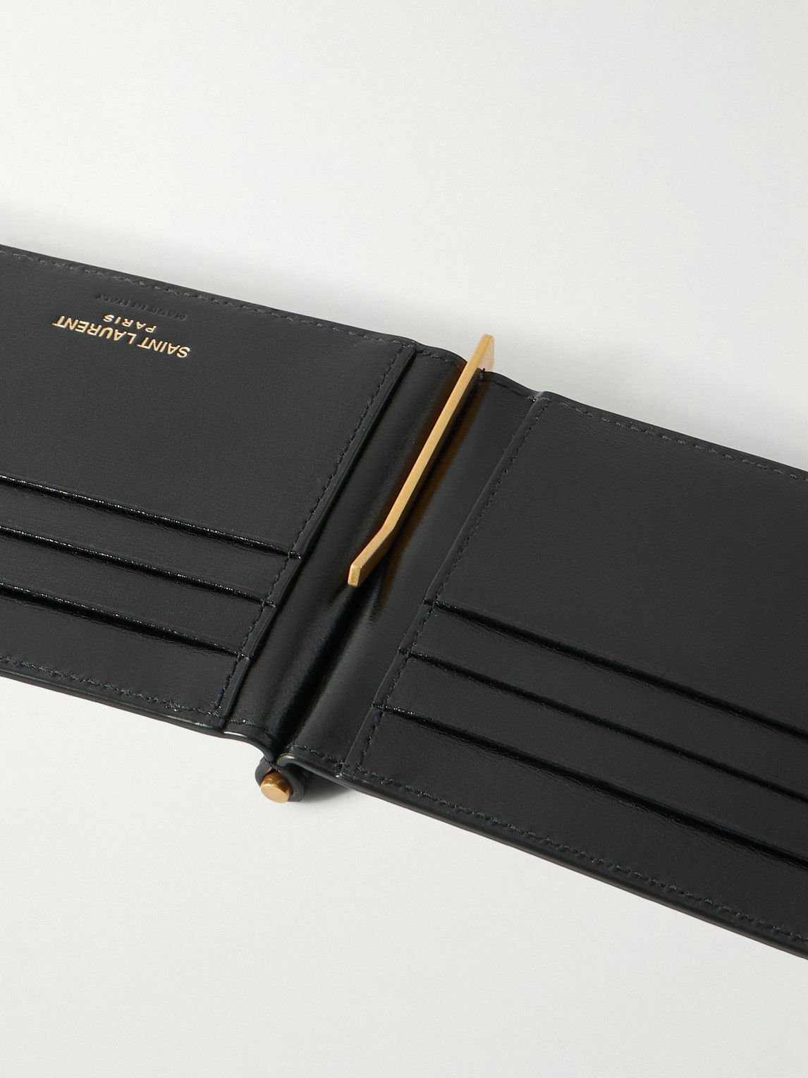 SAINT LAURENT - Logo-Embellished Leather Billfold Wallet with Money Clip