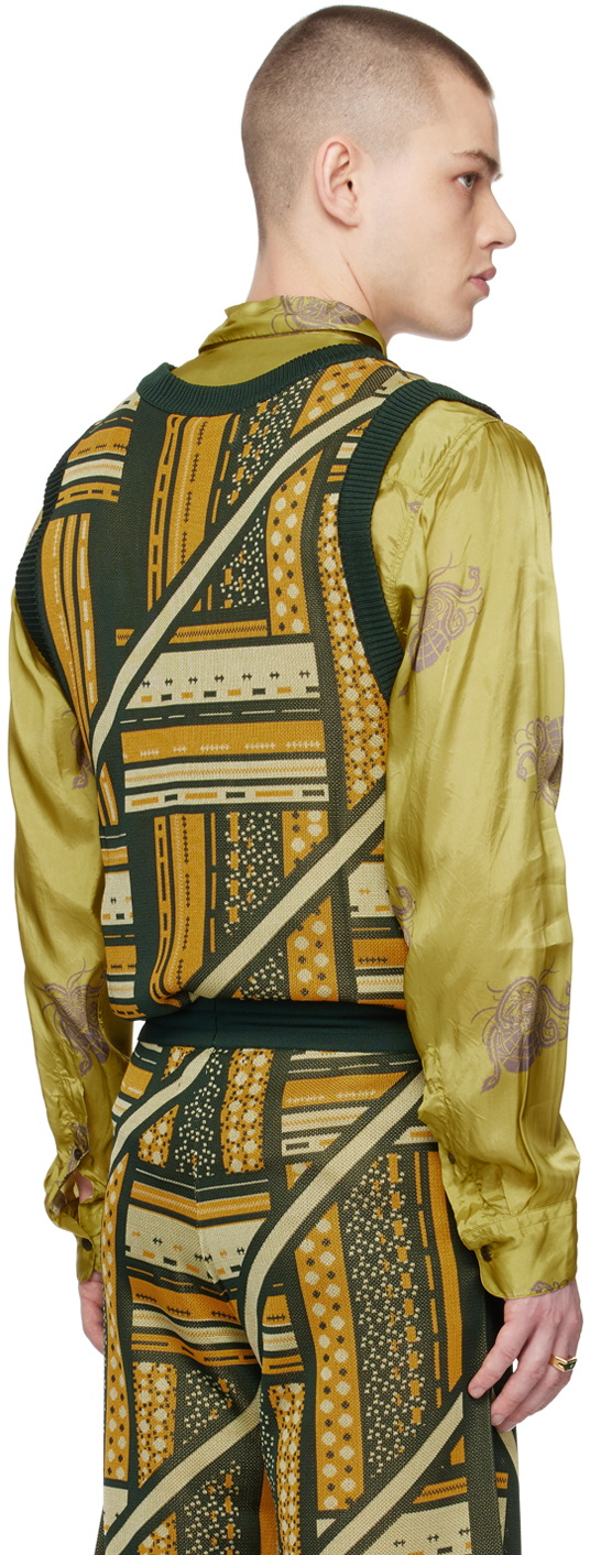 Ahluwalia Green & Yellow Kalonji Vest