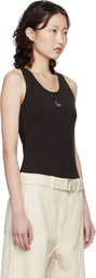Maison Kitsuné Brown Baby Fox Ribbed Tank Top