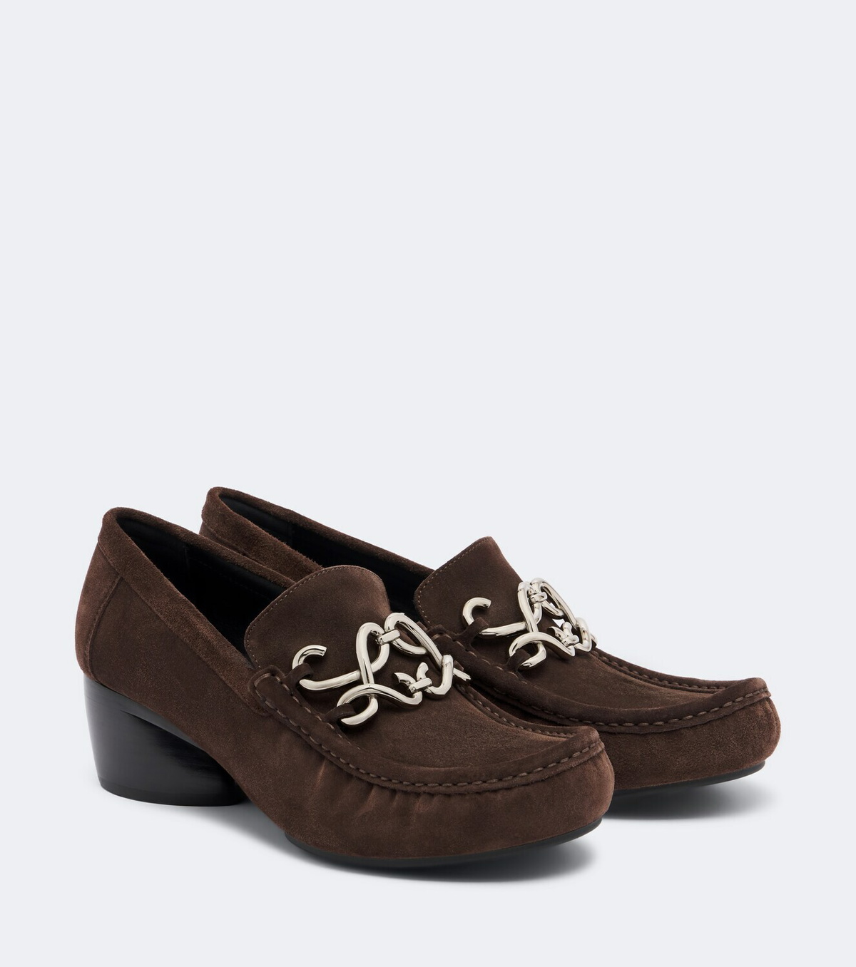 Loewe Dive Double L suede loafer pumps