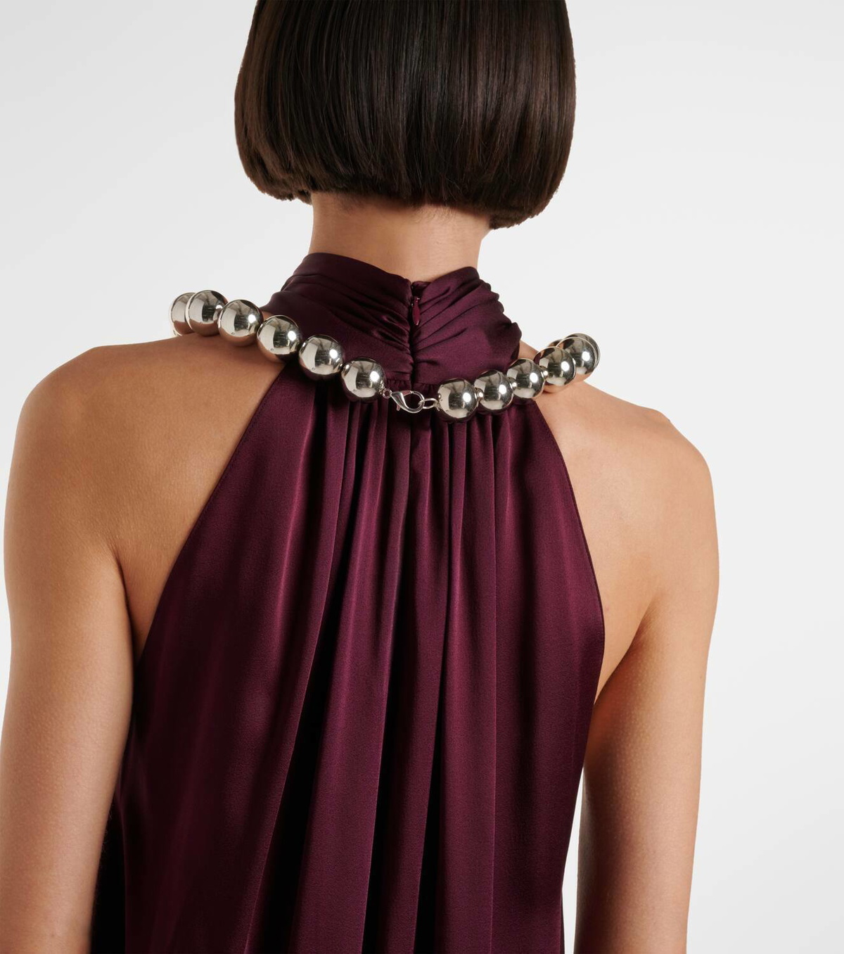 Stella McCartney Embellished halterneck satin jumpsuit