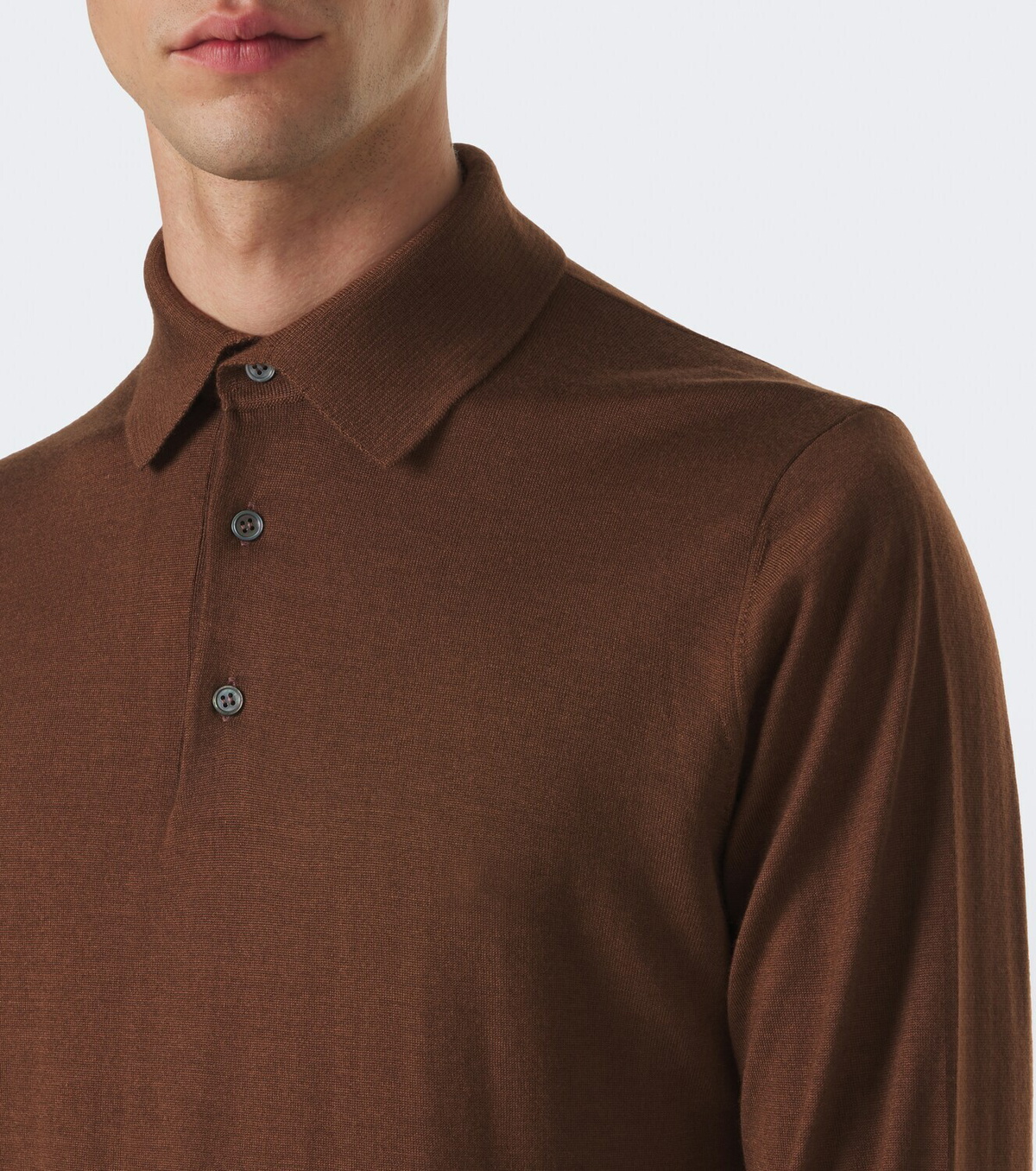 Thom Sweeney Cashmere and silk polo sweater