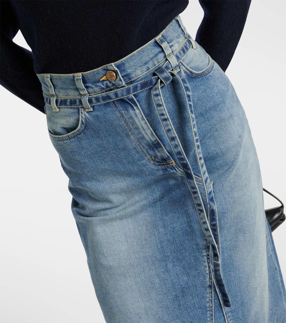 Altuzarra High-rise denim midi skirt