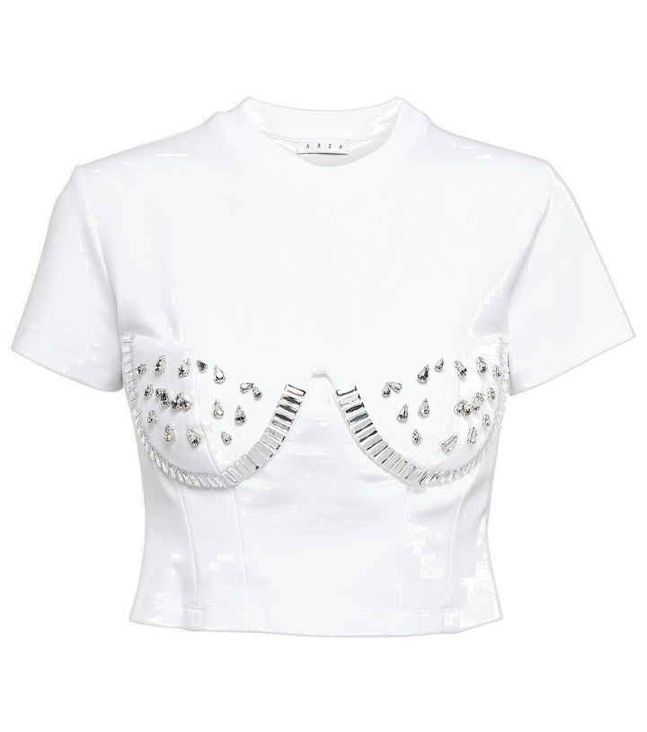 Photo: Area Crystal-embellished jersey T-shirt
