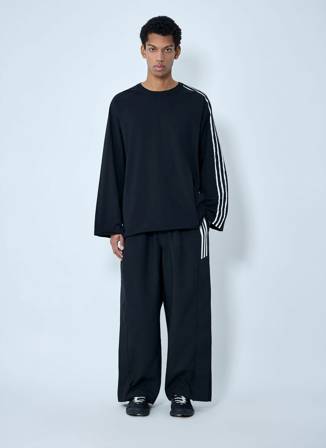 Y-3 Striped Shoulder Cotton T-Shirt
