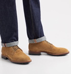 Viberg - Zabri Leather-Trimmed Suede Derby Boots - Brown