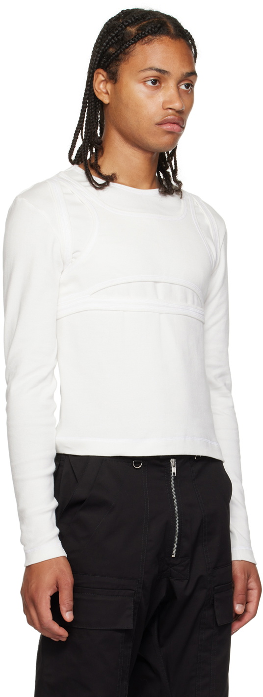 Parnell Mooney White Layered Long Sleeve T-Shirt