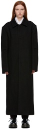 ADER error Black Boxy Wool Coat