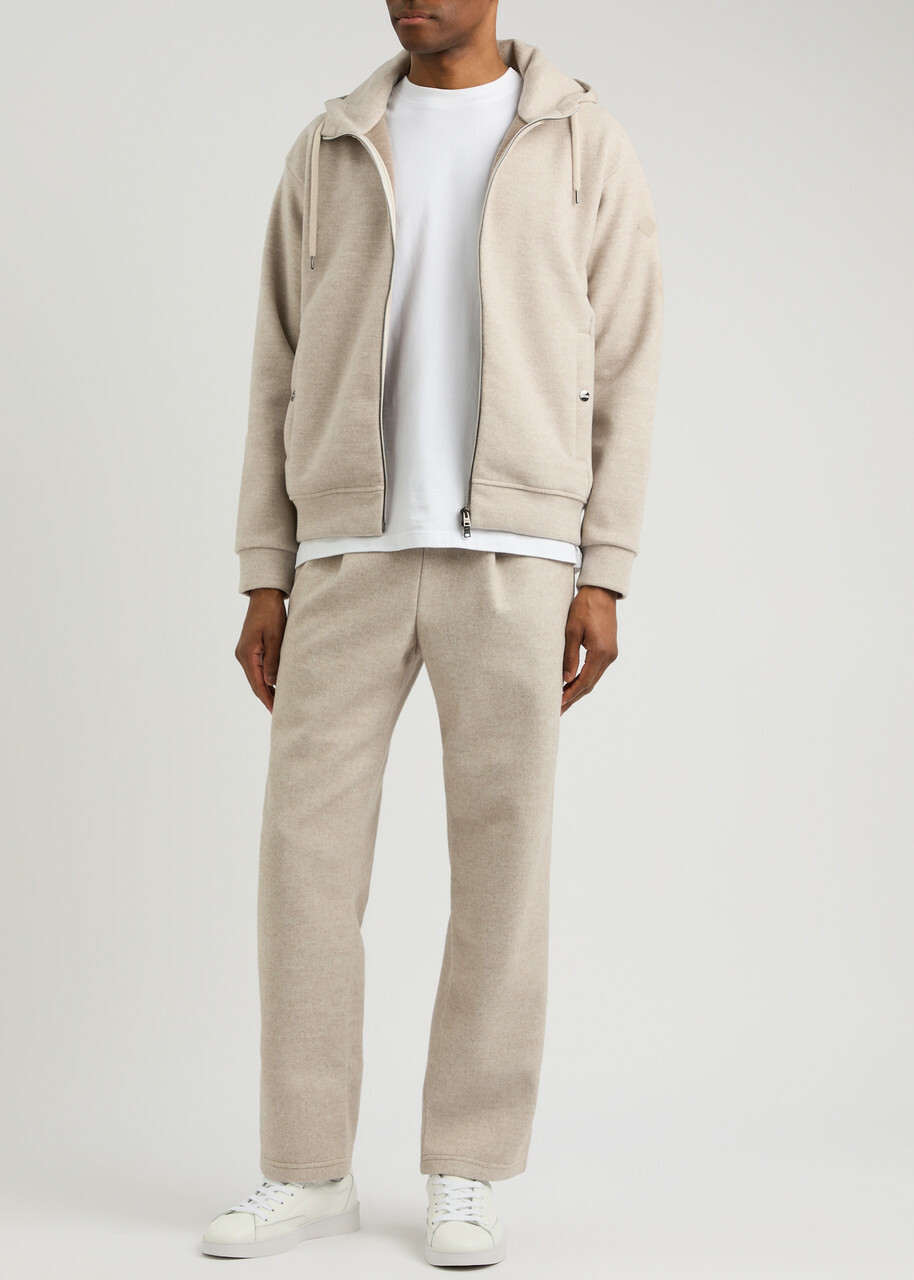 Herno Hooded Felt Sweatshirt Cream