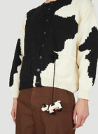 Hand Knitted Cow Cardigan in Black