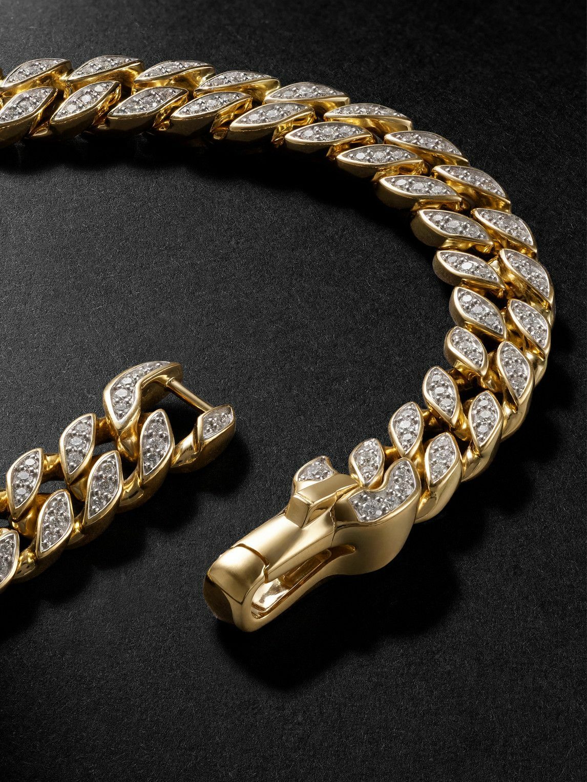 David Yurman - 18-Karat Gold Diamond Curb Chain Bracelet - Gold