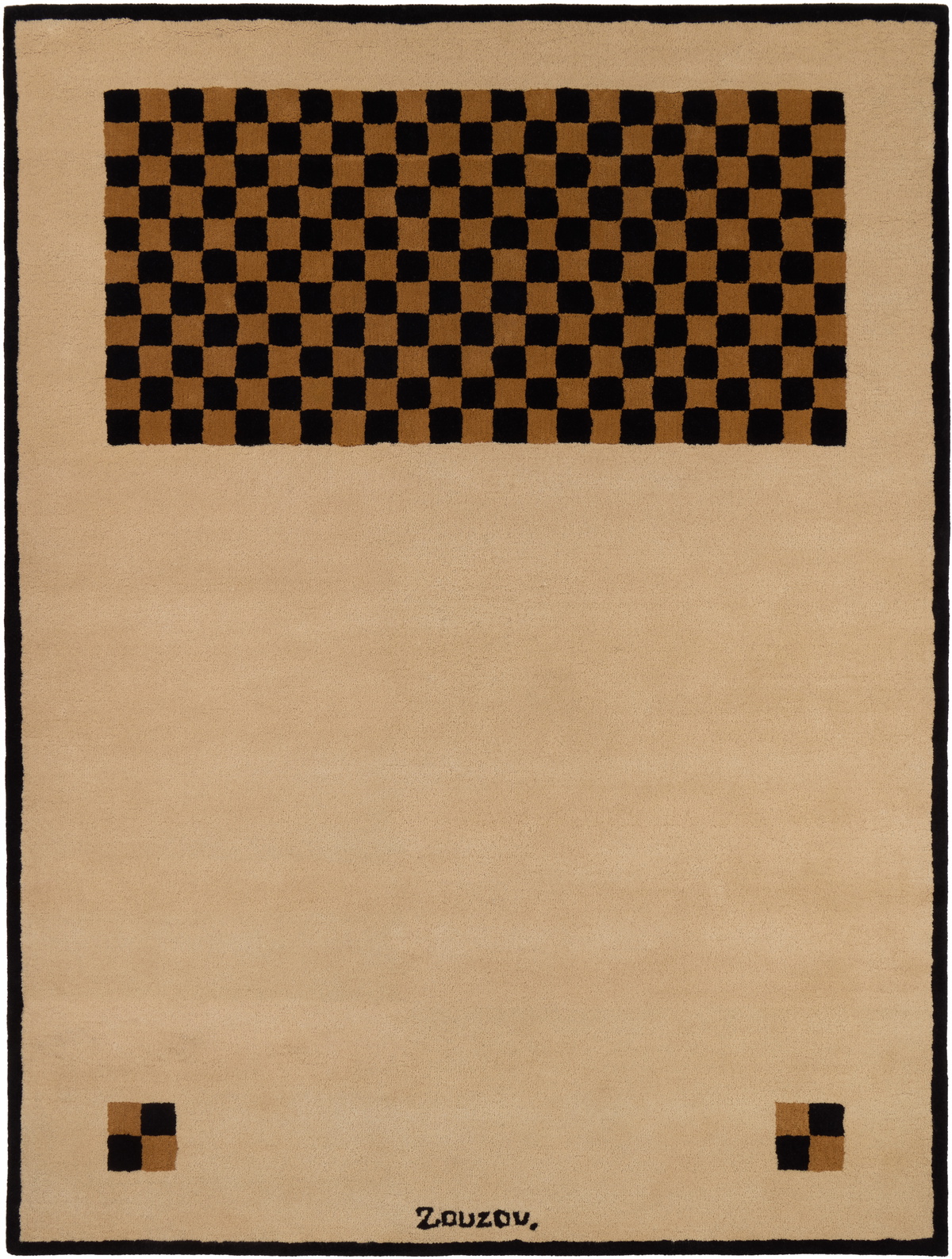 Zouzou Rugs Beige Farmers' Block Rug
