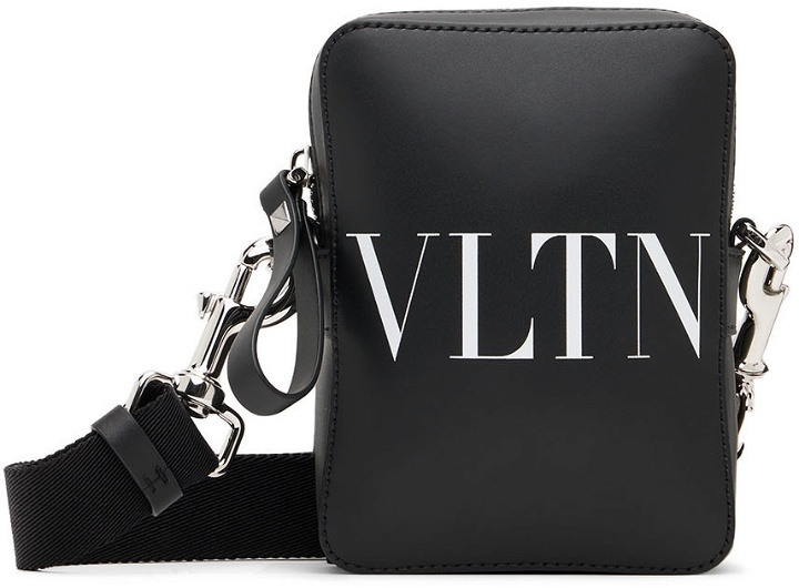 Photo: Valentino Garavani Black Leather Messenger Bag