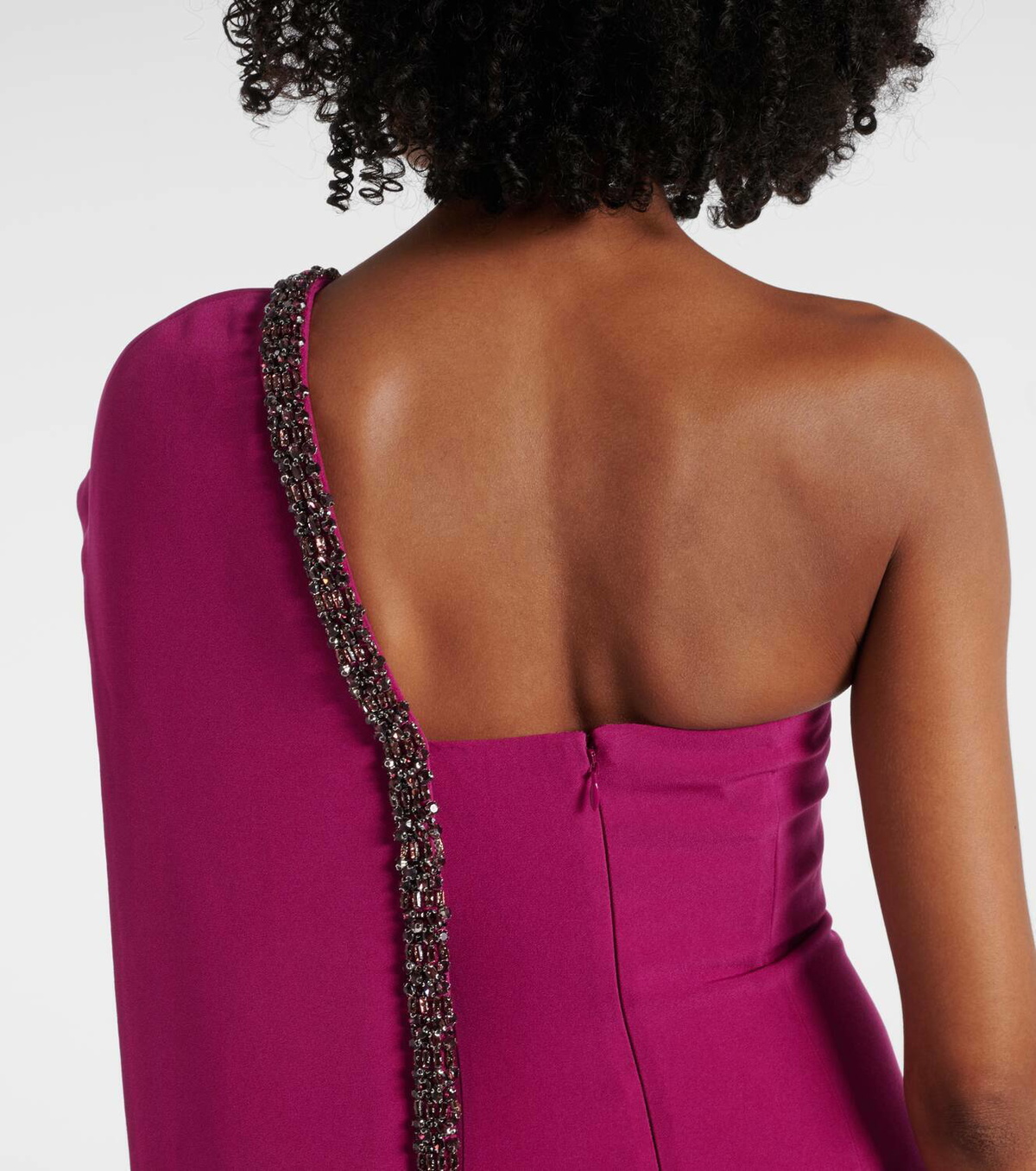 Roland Mouret Caped embellished satin crêpe gown