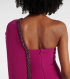 Roland Mouret Caped embellished satin crêpe gown