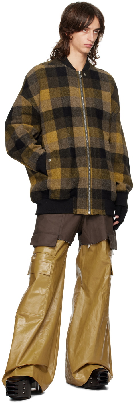 Rick Owens Tan Porterville Jumbo Peter Flight Bomber Jacket