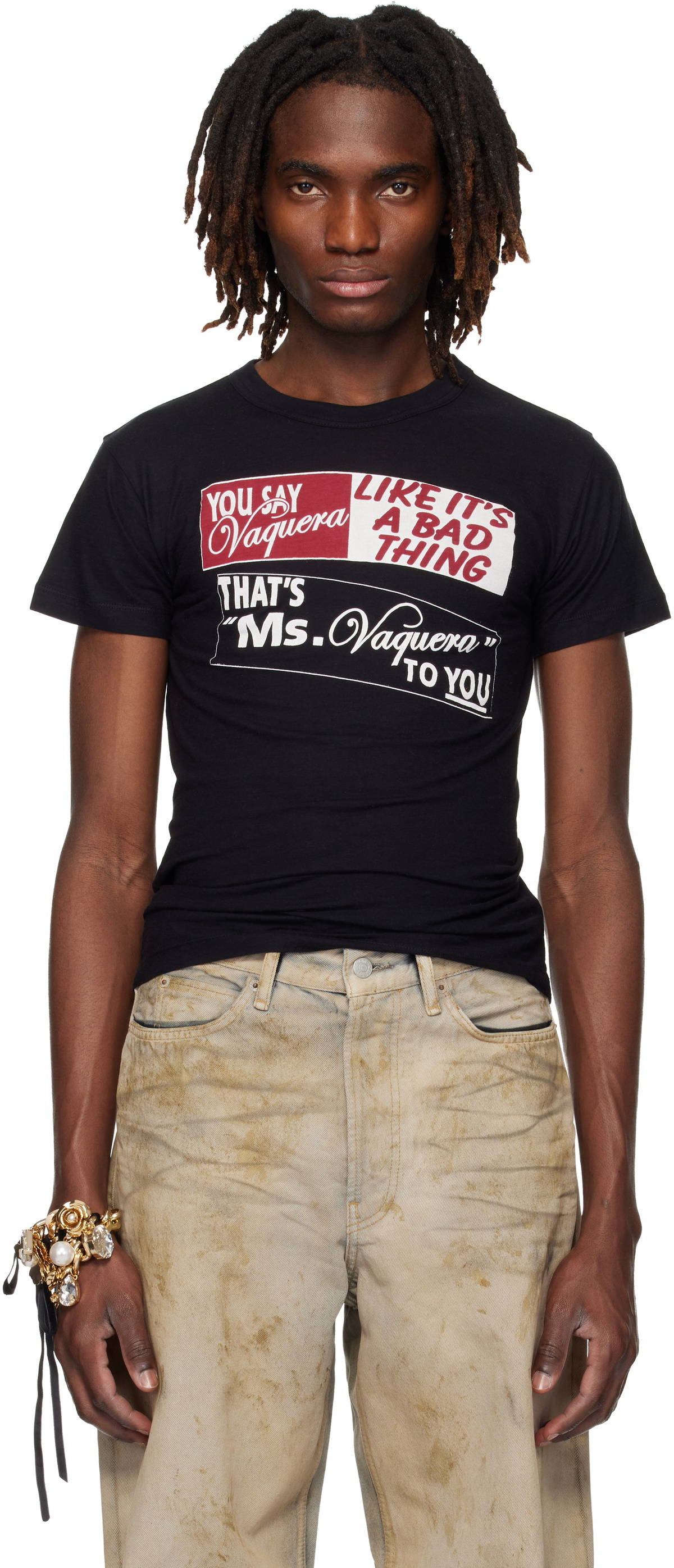 VAQUERA Black Bumper Sticker T-shirt Vaquera