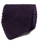 Maximilian Mogg - 8cm Knitted Silk Tie - Purple