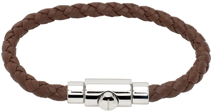 Photo: Ferragamo Brown Braided Leather Bracelet