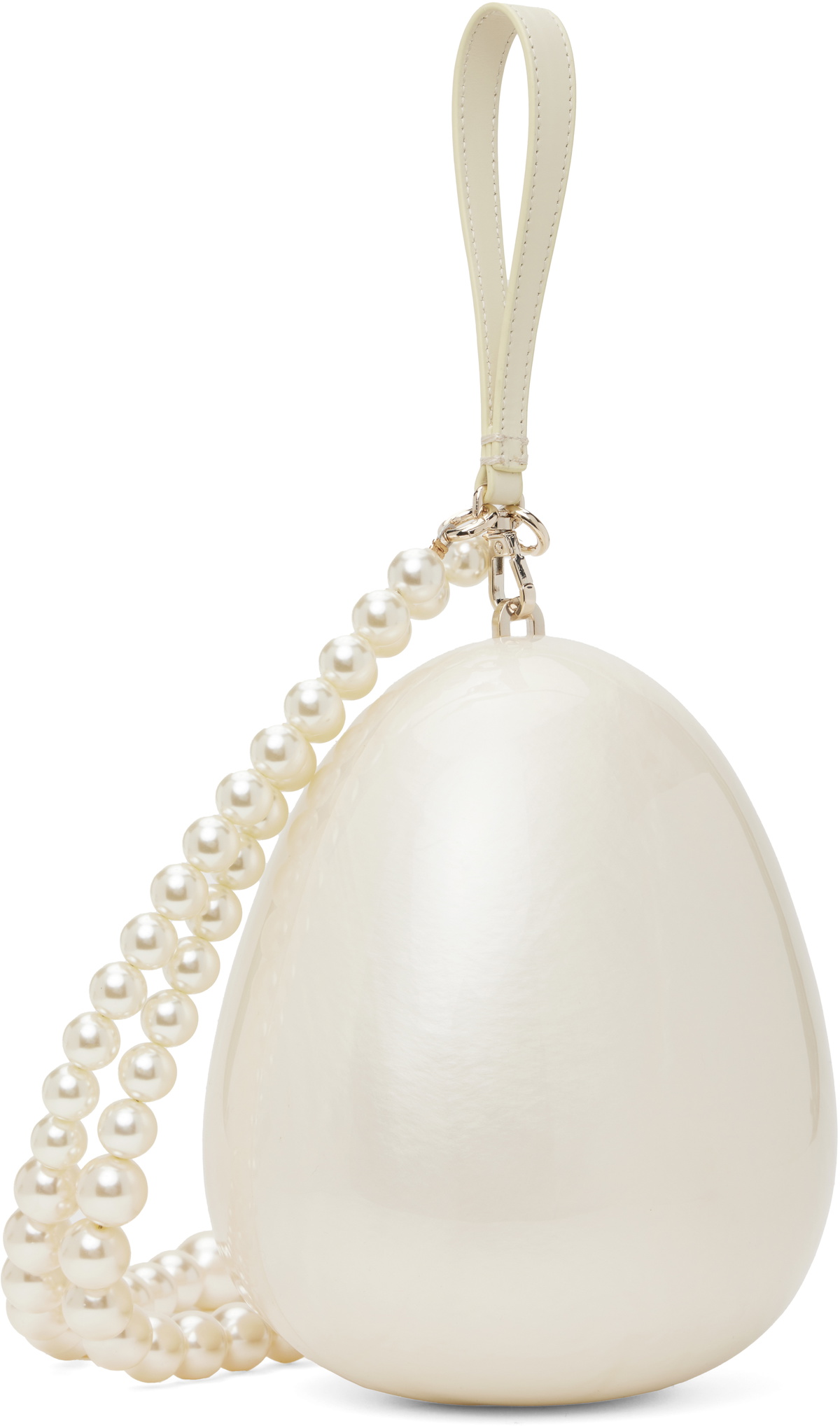 Simone Rocha Off-White Large Pearl Egg Bag