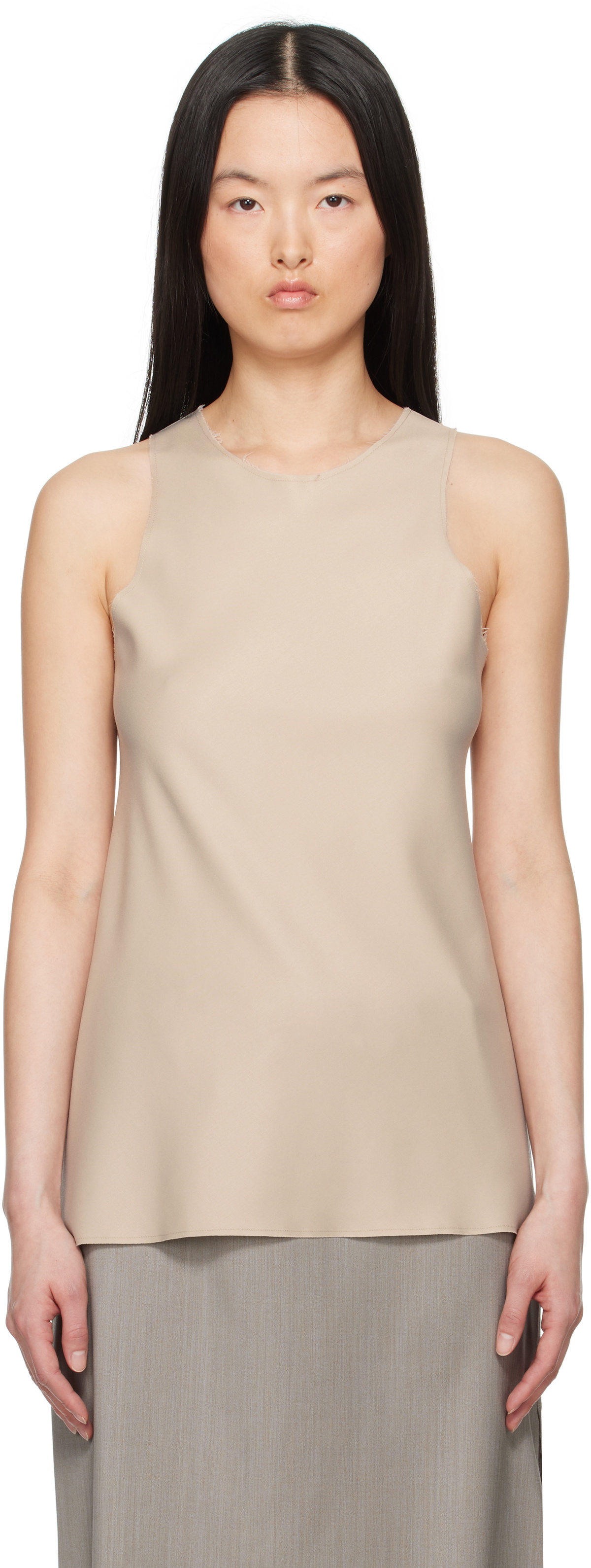 Gabriela Coll Garments Beige No.73 Summer Wool Tank Top