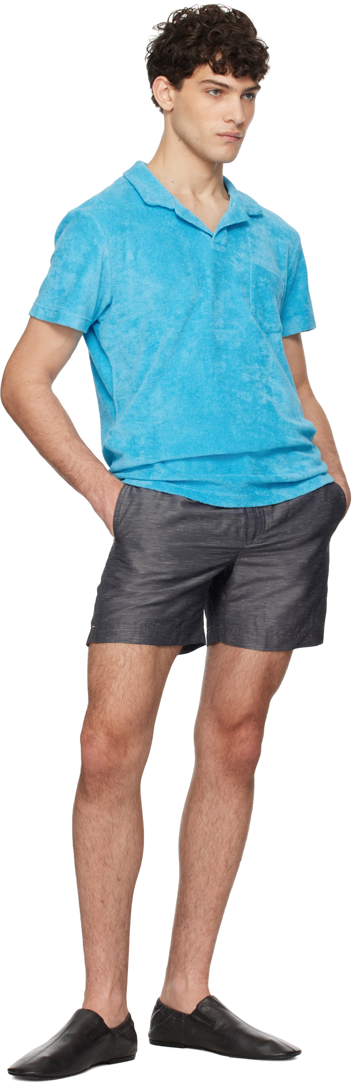 Orlebar Brown Blue Terry Towelling Polo
