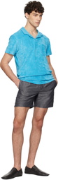 Orlebar Brown Blue Terry Towelling Polo