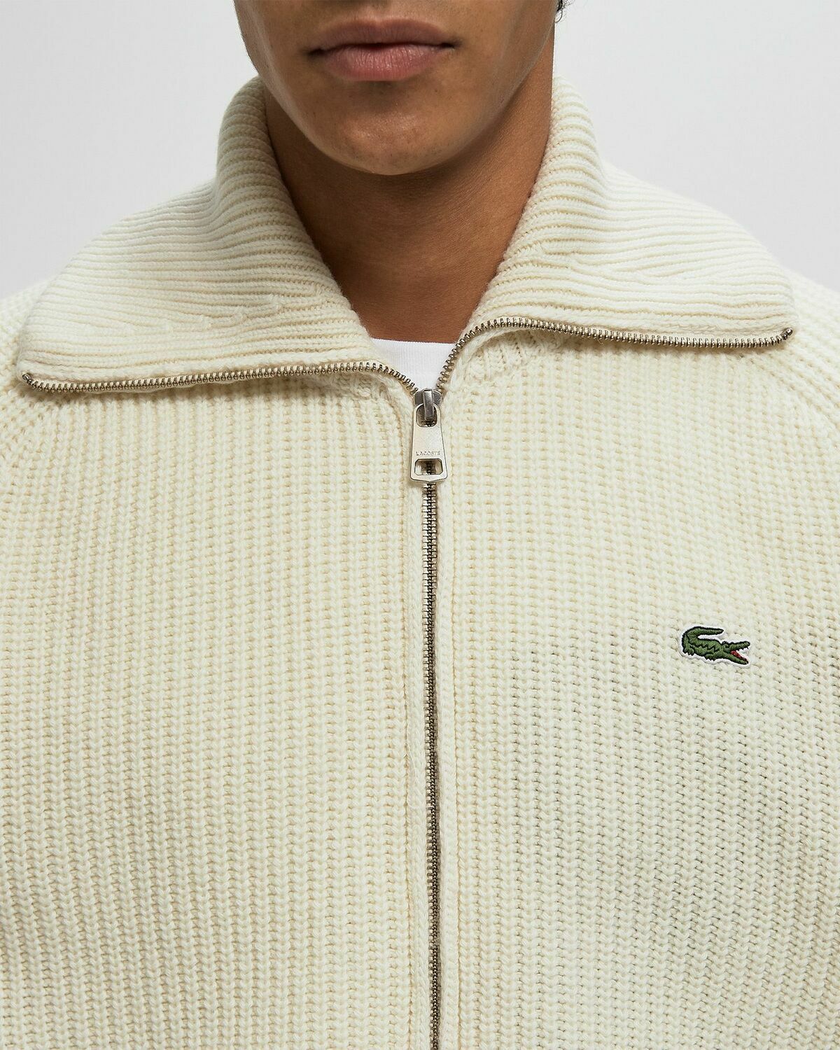 Lacoste Knit zip SWEATER Beige Mens Pullovers/Zippers & Cardigan