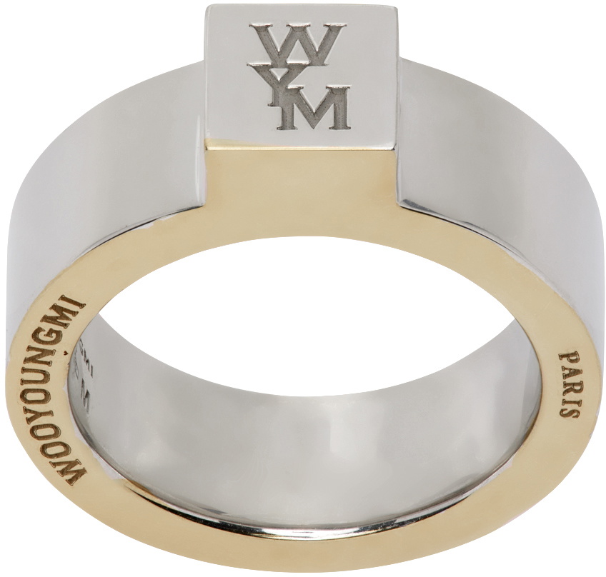 Wooyoungmi Silver & Gold Cube Bold Ring