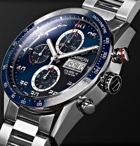 TAG Heuer - Carrera Automatic Chronograph 43mm Polished-Steel Watch - Men - Blue