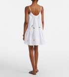 Juliet Dunn Embroidered cotton poplin minidress