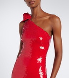 David Koma Sequined one-shoulder gown