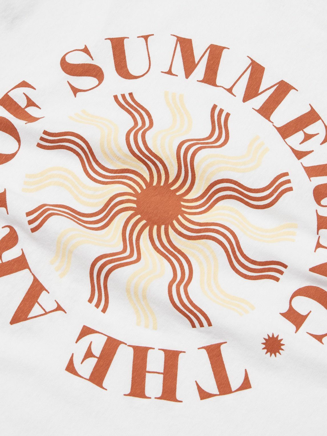 Frescobol Carioca - Dinis Clube de Praia Printed Cotton and Linen-Blend Jersey T-Shirt - White