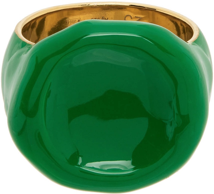 Photo: Bottega Veneta Green & Gold Seal Ring