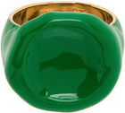 Bottega Veneta Green & Gold Seal Ring