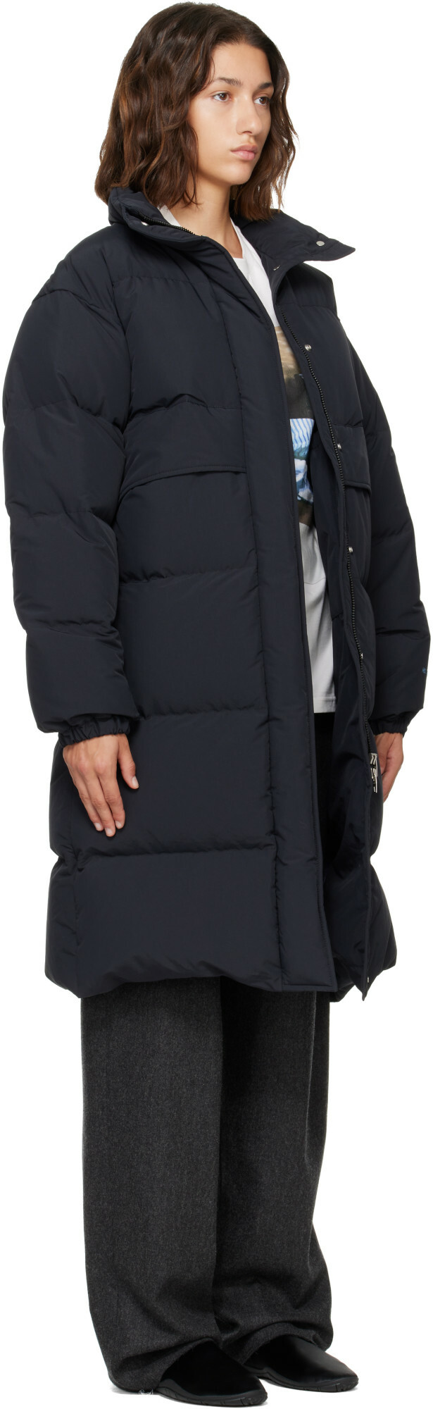 Jil Sander Black Logo Oversized Down Parka