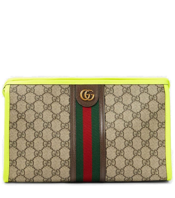 Photo: Gucci Ophidia GG leather-trimmed makeup bag