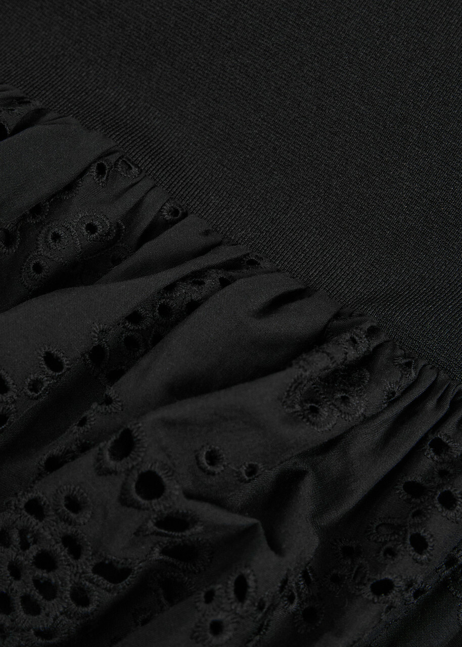 Matteau Strapless Broderie Anglais Cotton Midi Dress Black
