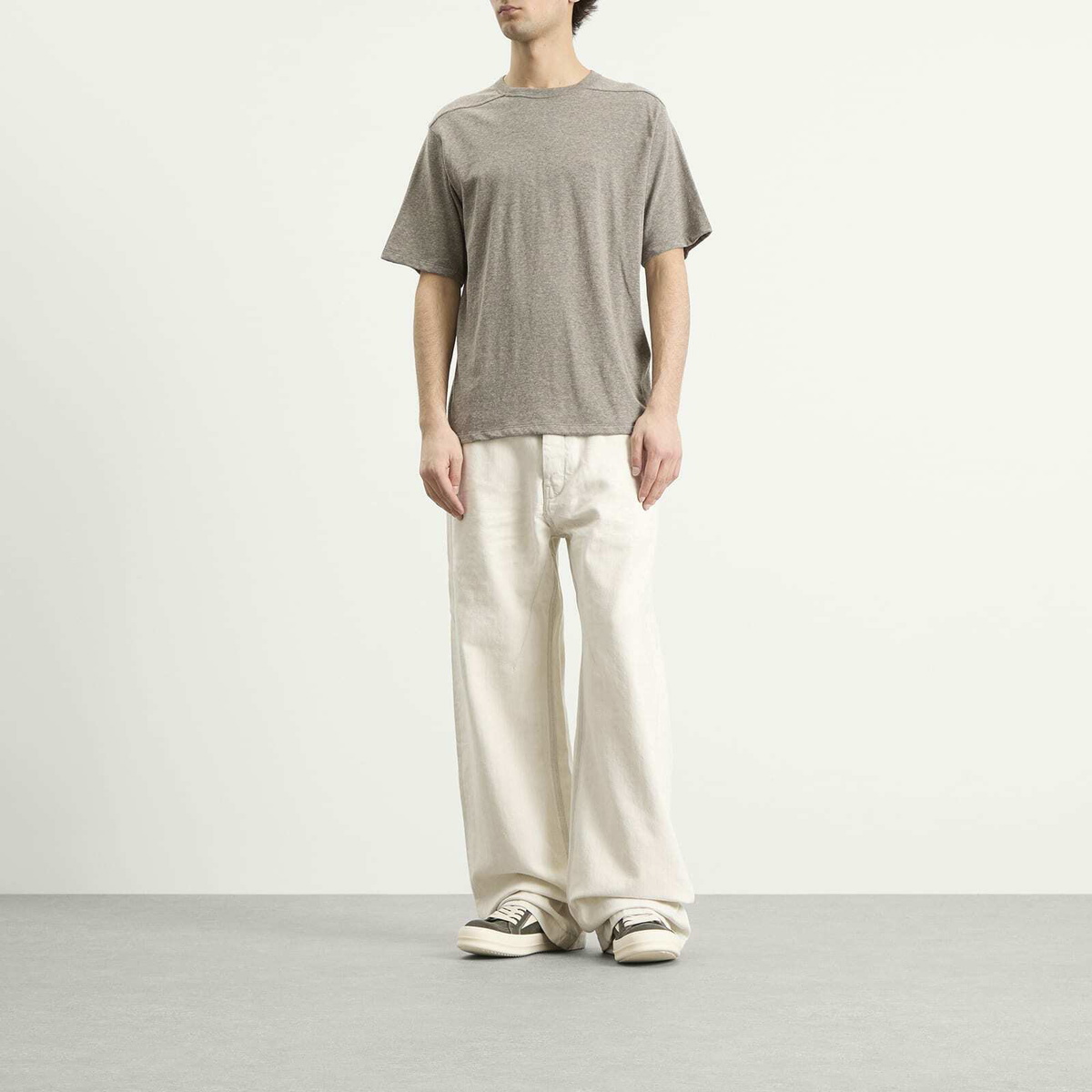 Rick Owens Men's Brad T-Shirt in Grey Melange Rick Owens