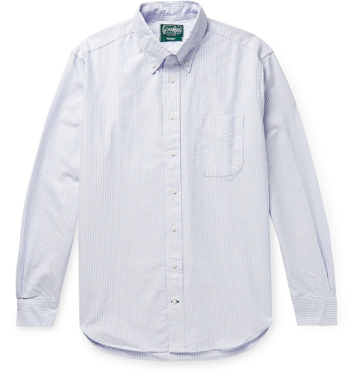 Photo: Gitman Vintage - Button-Down Collar Striped Cotton Oxford Shirt - Blue