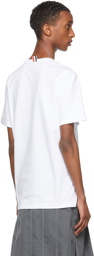 Thom Browne White Gusset RWB Tipping Stripe T-Shirt