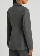 Clea Ashford Embroidered Wool Blazer Grey