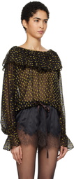 Bode Black Stadium Dot Blouse