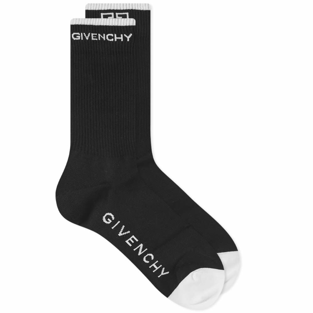GIVENCHY|SOCKS (BMB0464YHM 001) Givenchy Men's 4G Logo Socks in Black/White Givenchy